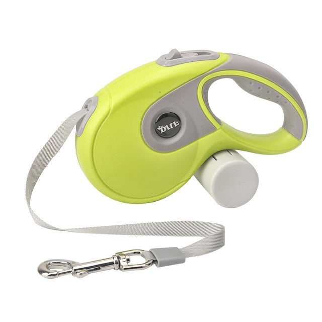 5M Retractable Dog Leashes with Poop Bag Dispenser
