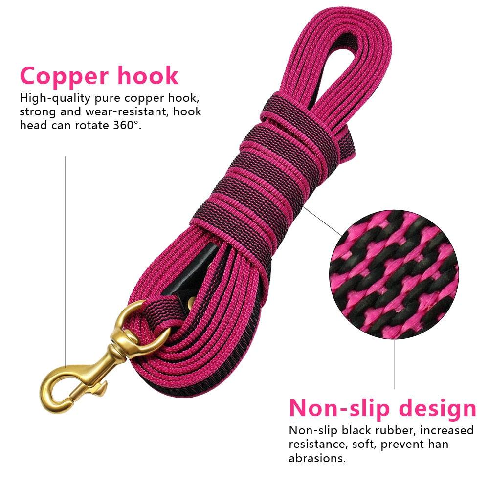 Long Dog Tracking Leash Non Slip Nylon Training